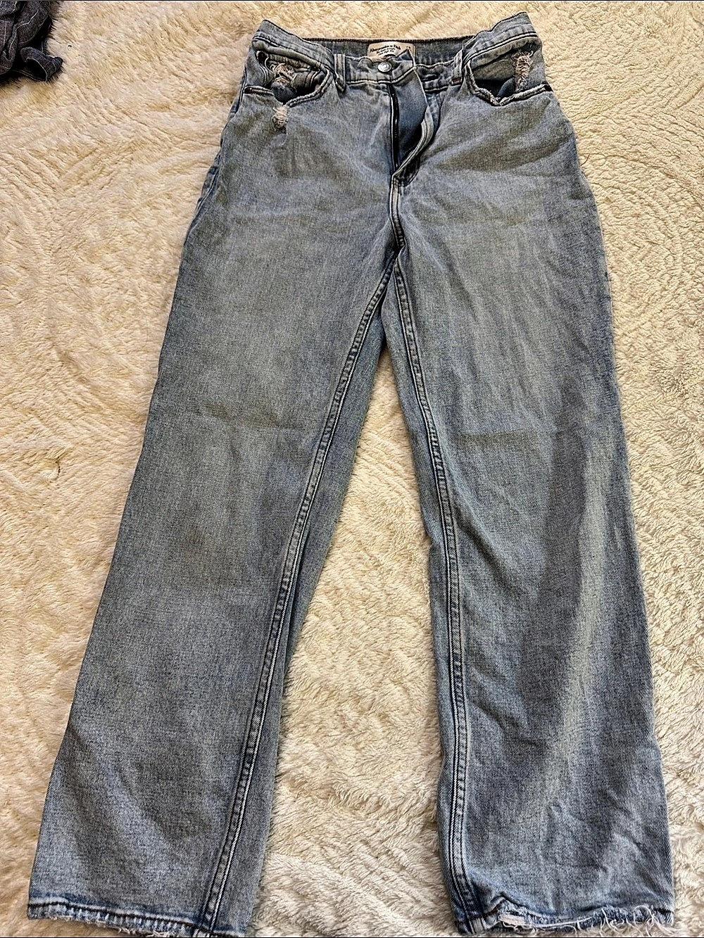 Abercrombie & Fitch The Ankle Straight Ultra High Rise Jeans Blue Waist 28